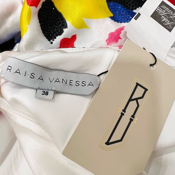 RAISA VANESSA Floral Print One-Shoulder Gown Maxi Embellished Dress - Picture 10 of 12